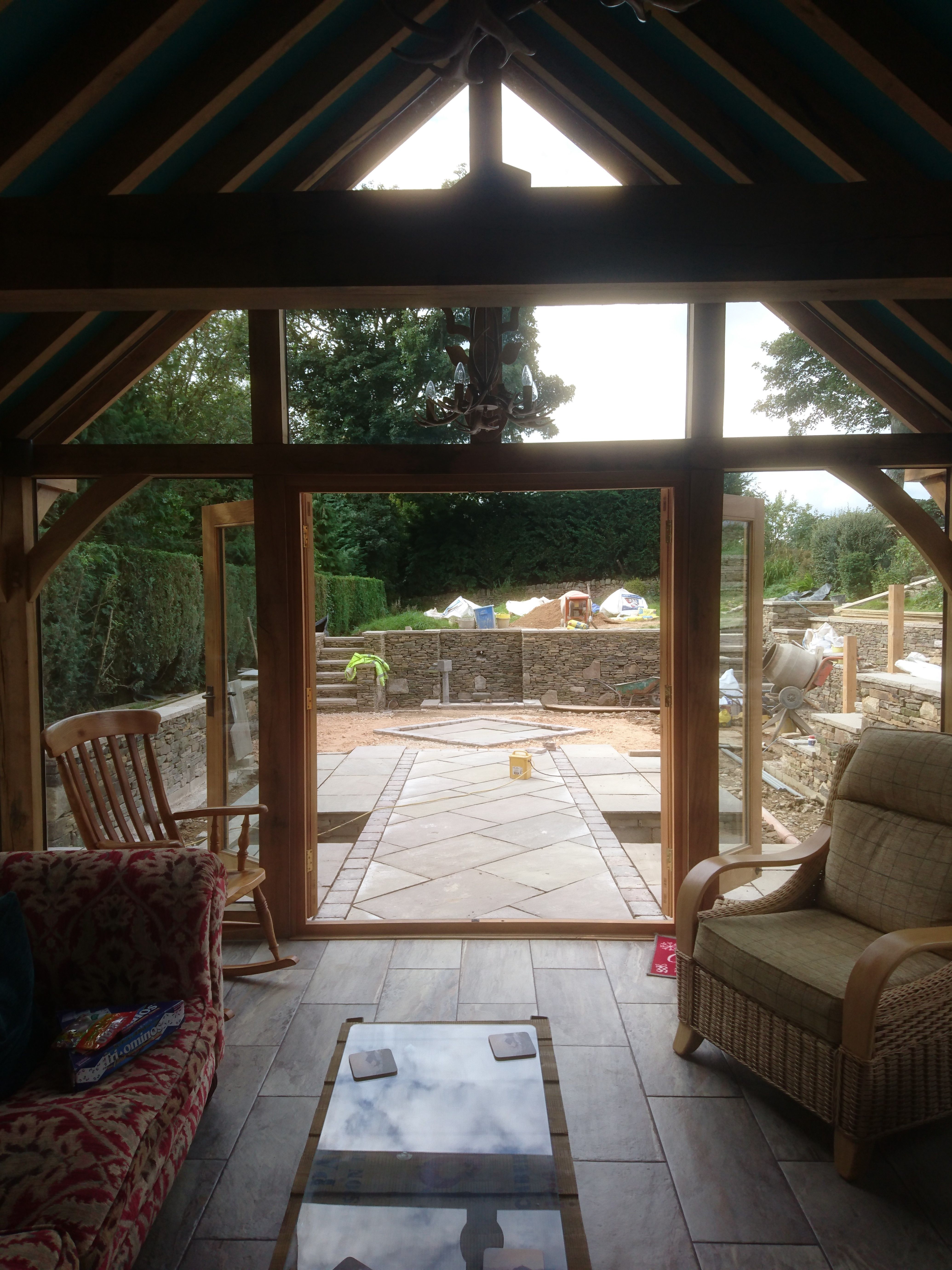 Listed building oak frame extension (internal - completed)